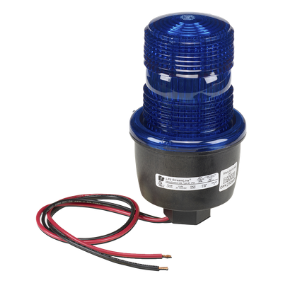 Luz de advertencia LED / 24 Vcd / Montaje en tubo 1/2" NPT / Azul / Perfil bajo / -35°C a 65°C