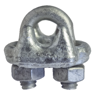 Nudo de Perro Abrazadera / Acero Forjado / Cable 1/4" / Galvanizado por Inmersión en Caliente / Torque 35 N.m / Carga Pesada