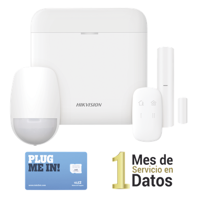 Kit de Alarma Inalámbrico / 48 Zonas / GSM 3G/4G / Wi-Fi 2.4 GHz / Cifrado AES-128 / 433 MHz / Batería de Respaldo
