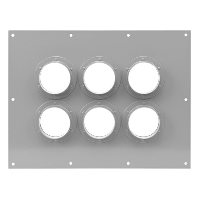 Placa Pasamuro / 6 Botas de 4 Pulgadas / Diseño Industrial / Material Anticorrosivo / Estructura Modular