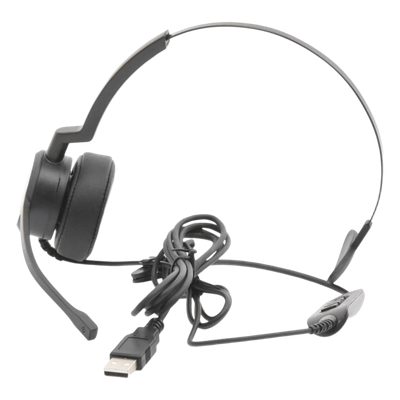 Auriculares USB / Mono / Audio HD / Micrófono Cardioide con Cancelación de Ruido / Diadema Ajustable / 58 g
