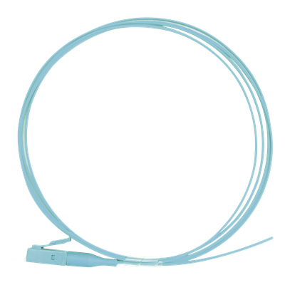Pigtail de Fibra Óptica / LC UPC Simplex / OM3 50/125 / PVC / 1 m (3.28 ft) / Aqua