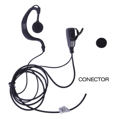 Kit de Vigilancia Profesional / 2 Cables / Audífono de Gancho / Micrófono y Bocina / Compatibilidad Kenwood TK