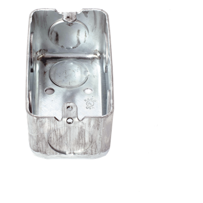 Caja Utilitaria Galvanizada / 4x2 in / 7 Entradas 3/4 in / Profundidad 1.875 in / Resistencia al Fuego 2 h