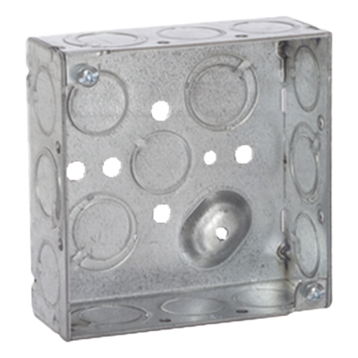 Caja Cuadrada Eléctrica / Acero Galvanizado / 21 in³ / 10 Entradas 1/2" y 6 TKO 1/2"-3/4" / Montaje Muro Resistente al Fuego 2 Horas