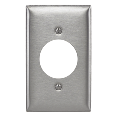 Placa de Pared / Abertura Simple 1.6" (40.6 mm) / Acero Inoxidable 302/304 / 20-30 A / No Magnética / Acabado Cepillado Horizontal