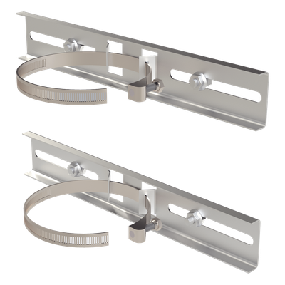 Montaje de Poste / Metal Galvanizado / Gabinetes hasta 30 cm / Diámetro 4' a 5' / 300x44 mm / 2 Rieles