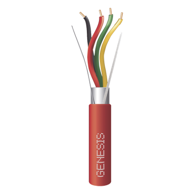 Cable Riser para Sistemas de Detección de Incendio / 4x18 AWG / Blindado / FPLR / 152 m (500 ft) / Rojo