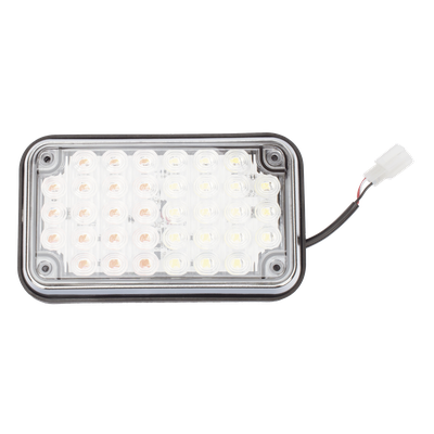 Luz de Advertencia LED / 6x4 pulgadas / Bicolor Rojo/Claro / 66 LED / 12 VCC / 10 Modos de Destello / Montaje Permanente