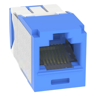 Conector Jack RJ45 / Categoría 6A / Terminación sin Herramienta / Gel Anti-Corrosión / 8 Posiciones 8 Cables / Operación 70°C / Color Azul