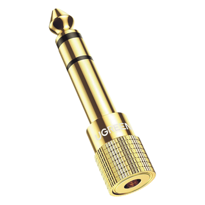 Adaptador de Audio / Conversión 3.5 mm a 6.3 mm / Conectores Chapados en Oro / Diseño Antideslizante 360° / Plug & Play