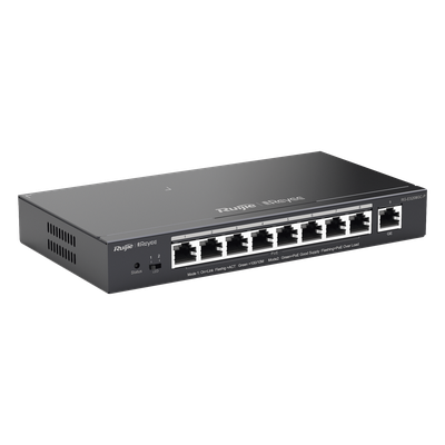 Switch Administrable PoE+ / 9 Puertos Gigabit / 8 Puertos PoE+ 802.3af/at / 120 W / Alcance Extendido 250 m (820.2 ft) / Sin Ventilador