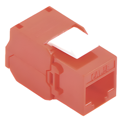 Módulo Jack Keystone / Cat6 / Toolless / Terminación 180° / 1 Puerto / Sin Blindaje / Color Rojo