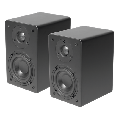 Par de Altavoces de Estantería / Woofer 4'' / Tweeter 1'' Aluminio / 40 Watts / 8 Ohms / 85-20k Hz / Negro Mate