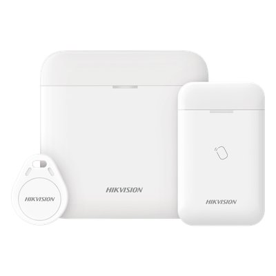 Kit de Alarma Inalámbrico / 48 Zonas / Comunicación Bidireccional 433 MHz / Batería de Respaldo 12 h / Hasta 4 Sirenas / Frecuencia Tag 13.56 MHz / Temperatura -10 a 55 °C