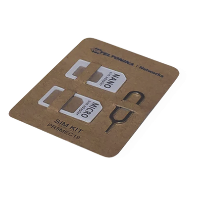 Kit de Adaptador SIM / Cartón Kraft Ecológico / Aguja Acero Inoxidable 0,60 mm / Adaptadores Nano y Micro SIM / Peso 1 g
