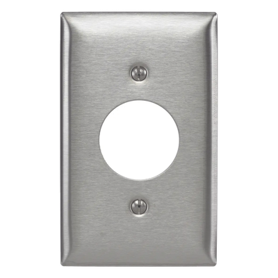 Placa para Receptáculo / Acero Inoxidable 302/304 / No Magnética / 1 Abertura 1.6" (40.6 mm) / Compatible 15, 20 y 30 A