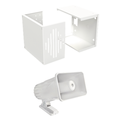 Sirena de alarma / 2 tonos / 118 dB / 30 W / 12 VCC / 7.87 x 5.87 x 9.45 in / Gabinete exterior incluido