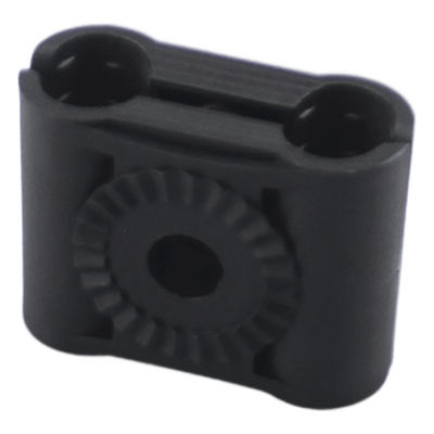 Sujetador Plástico para Cable Coaxial / Doble Canal / 3/8" (9.5 mm) a 11 mm / Varilla Roscada 3/8" o M10 / Paquete de 10
