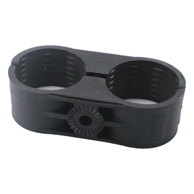 Sujetador Plástico para Cable Coaxial / Doble / 1-5/8" a 2" (51 mm) / Varilla Roscada 3/8" o M10 / Paquete de 10 Piezas
