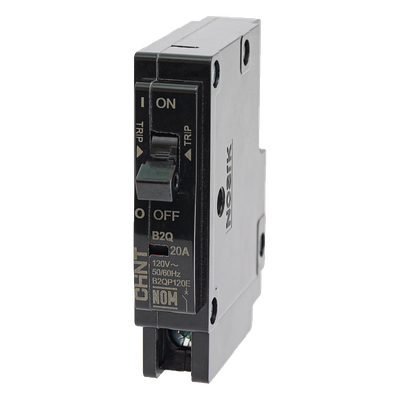 Interruptor Termomagnético Enchufable / 1 Polo / 20 A / 120/240 Vca / Capacidad Interruptiva 10 kA / -30 a 70 °C (-22 a 158 °F)