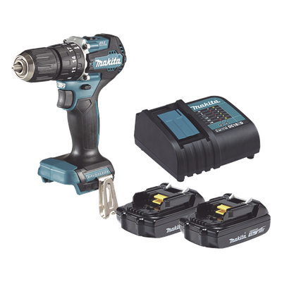 Taladro Rotomartillo Inalámbrico / 18V / 1,700 RPM / 40 N.m / Mandril 13 mm (1/2') / Motor Sin Escobillas / 2 Baterías 1.5 Ah