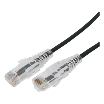 Cable de Parcheo Slim UTP / Cat6A / 0.5 m (1.64 ft) / 28 AWG / Negro