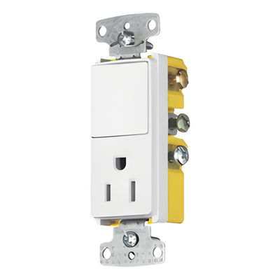 Combinación de Contacto y Apagador Decorador / 15A / 125V / 1 Polo / Interior Seco
