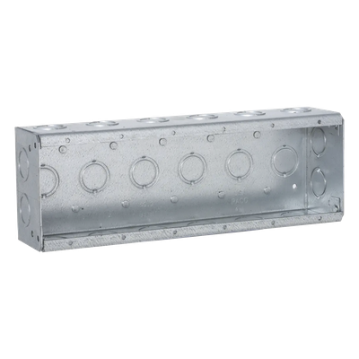 Caja Multigang de Acero / 6 Posiciones / Profundidad 2.5 in / 28 Entradas 1/2"-3/4" / Capacidad 95.3 cu. in / UL Listed