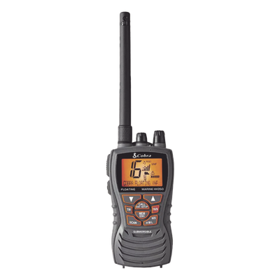 Radio Portátil Marino VHF / 6 Watts / IPX7 Flotante / Eliminación de Agua por Vibración / Canales USA y Canadá