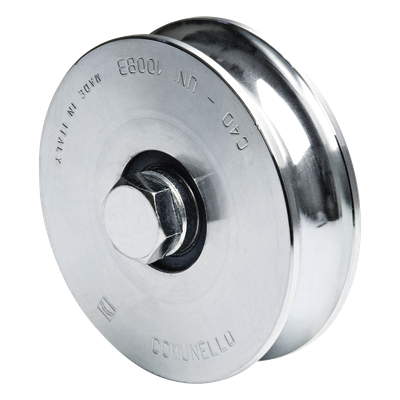 Rueda para Puerta Corrediza / 10 cm (3.9 in) / Sin Soporte / Carga 425 kg / Doble Cojinete / Acero Galvanizado