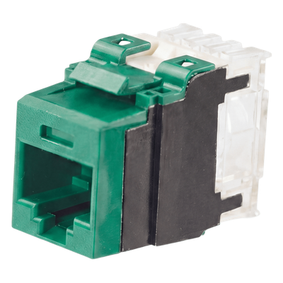 Jack Keystone / Cat 6A / 500 MHz / 110 Impacto / UTP / Verde / T568A-B