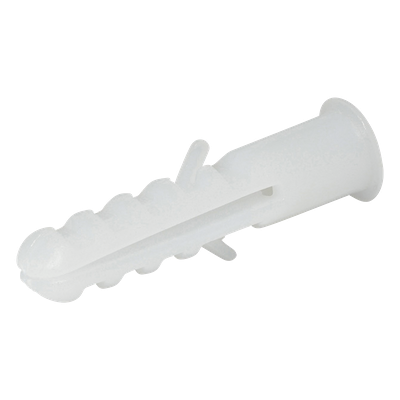 Taquete / #6 / 6 mm (1/4') / Polipropileno de alta resistencia / Bolsa 25 piezas / Blanco