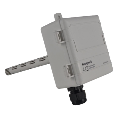 Sensor de Humedad y Temperatura / Montaje en Ducto / Salida 0-5 V/0-10 V o 4-20 mA / Precisión ±2% HR / Termistor 20 kOhm / IP20 / -40 a 70°C