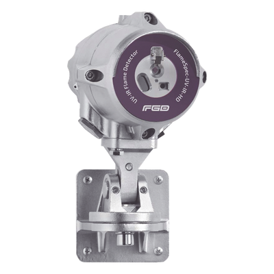 Detector de Flama UV/IR / Respuesta 5 ms / Alcance 60 m (196.9 ft) / Doble Espectro / Salidas 4-20 mA Modbus RS-485 / IP66/IP68 / -55 a +85 °C