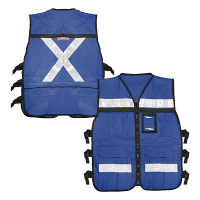 Chaleco Reflejante / 6 Bolsas Externas / 6 Broches Ajustables / Talla Grande / 2' Prismático / Algodón 250 gr/m