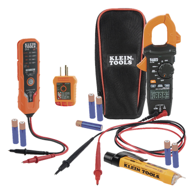 Kit de Prueba Eléctrica / Multímetro de Gancho CA / Detector de Voltaje 12-1000 VCA / Probador de Tensión 12-240 VCA / Analizador de Cableado / CAT III 600 V