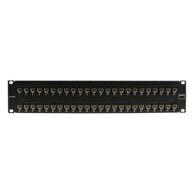 Patch Panel / UTP Cat6 / 48 Puertos / Plano 2U / Rack 19' / Terminación 4 Pares