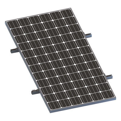 Kit de Montaje para Panel Solar / Arreglo 1x1 / Rieles de Aluminio Anodizado / Módulos de 35 mm / Instalación en Techos Planos