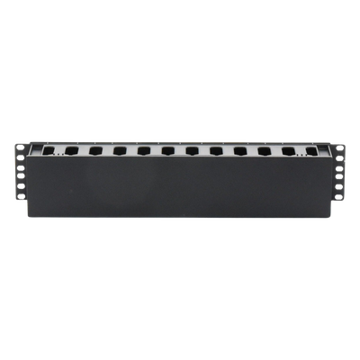 Organizador de Cables Horizontal / 2U / Rack 19" / Polímero ABS Resistente / Pintura Electrostática Negra