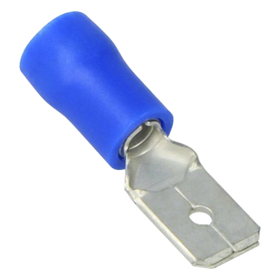 Terminal Macho Aislada / 16 - 14 AWG / Azul / Paquete 25 Piezas / 21.2 x 10.3 x 6.2 mm