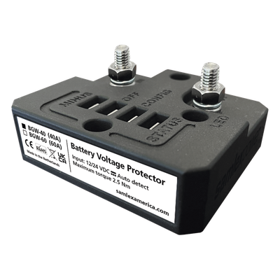 Protector de Baterías / 12/24 VCD Automático / 40 A Continuos / IP66 / Caída de Voltaje 40 mV