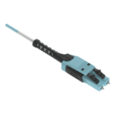 Jumper de Fibra Óptica / Multimodo OM4 50/125 / LC-LC Uniboot Duplex / OFNP Plenum / 2 m (6.6 ft) / Color Aqua