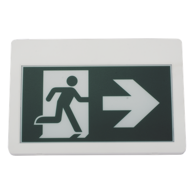Letrero LED de Emergencia / 120 lm / Respaldo 120 Min / 120-347 VCA / Pictograma Intercambiable