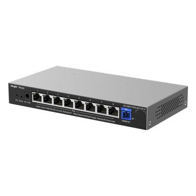 ONU/Switch PoE+ Híbrido / 1 Puerto PON 1G SC/UPC / 8 Puertos Ethernet 1G / 120W PoE+ / 18 Gbps / 7.95 x 4.25 x 1.10 in