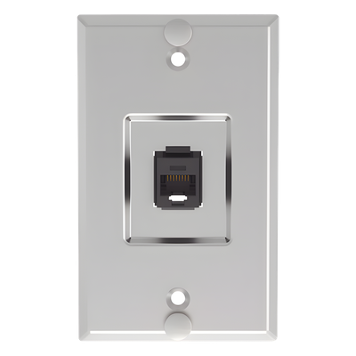 Placa de Pared Vertical / 1 Puerto Keystone / Jack Cat6 / 110 Impacto / Acero Inoxidable / 2.74 x 4.50 in