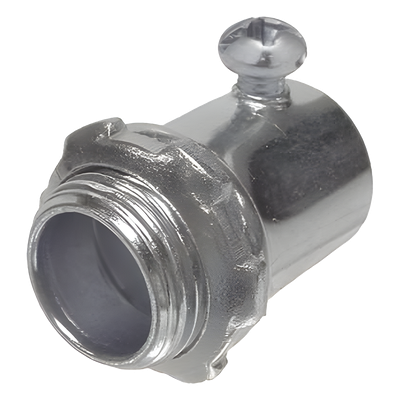 Conector para Pared Delgada / 1 1/4" (32 mm) / Tornillo de Fijación / Acero / 2.27" x 2.03" x 2.27" (57.65 x 51.56 x 57.15 mm)