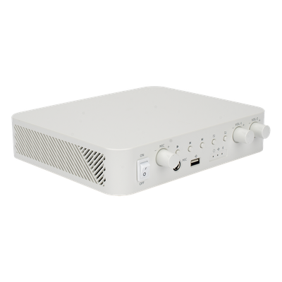Amplificador de Audio / 2 Canales / 30 W por Canal / Bluetooth / USB / RCA / Micrófono / Cobertura 30 m (98.4 ft)