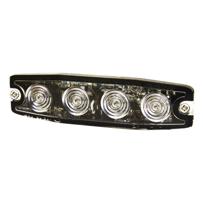 Luz Auxiliar LED / 4 LED / Ámbar / SAE Clase 1 / Perfil Bajo 0.26' (6.60 mm) / 24 Patrones de Destello / Sincronización Múltiple