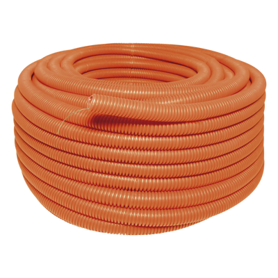 Manguera Corrugada Flexible / 1/2" x 100 m / HDPE / Resistencia Eléctrica 100 MΩ / Guía Integrada / Resistente a Intemperie y UV